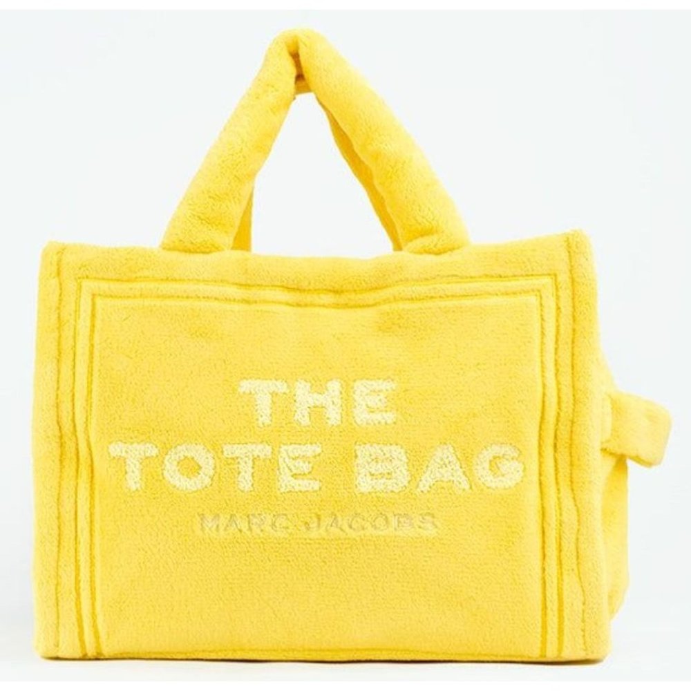 NEW Marc Jacobs The Terry Tote Yellow Medium Soft Terry Fabric Crossbody Handbag